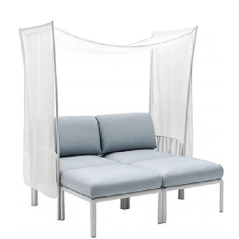 KOMODO OMBRA 2 - 40407.00.203   daybed πολυπροπυλενίου komodo, με διπλό κάθισμα, μαξιλάρια και σκίαστρο
