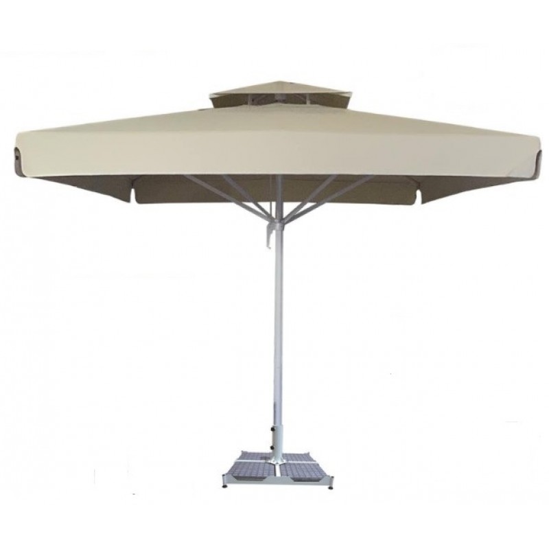 Επαγγελματική Ομπρέλα Δαπέδου Τετράγωνη Αλουμινίου BR70 Εκρού 5.0x5.0m