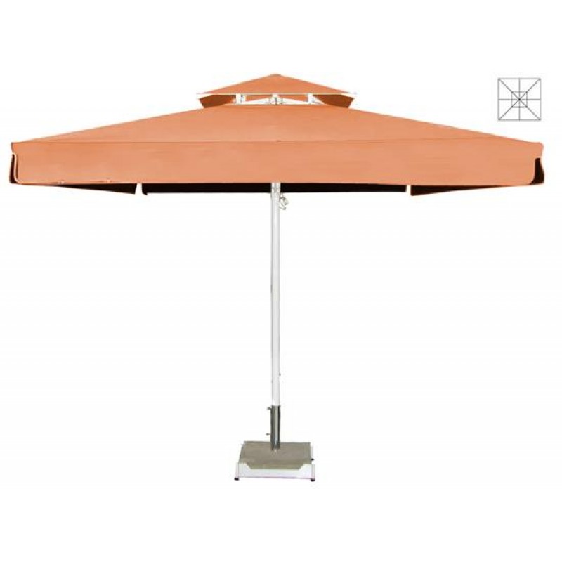 Ομπρέλα Δαπέδου RA4000 με Βολάν Τετράγωνη Επαγγελματική 3x3m