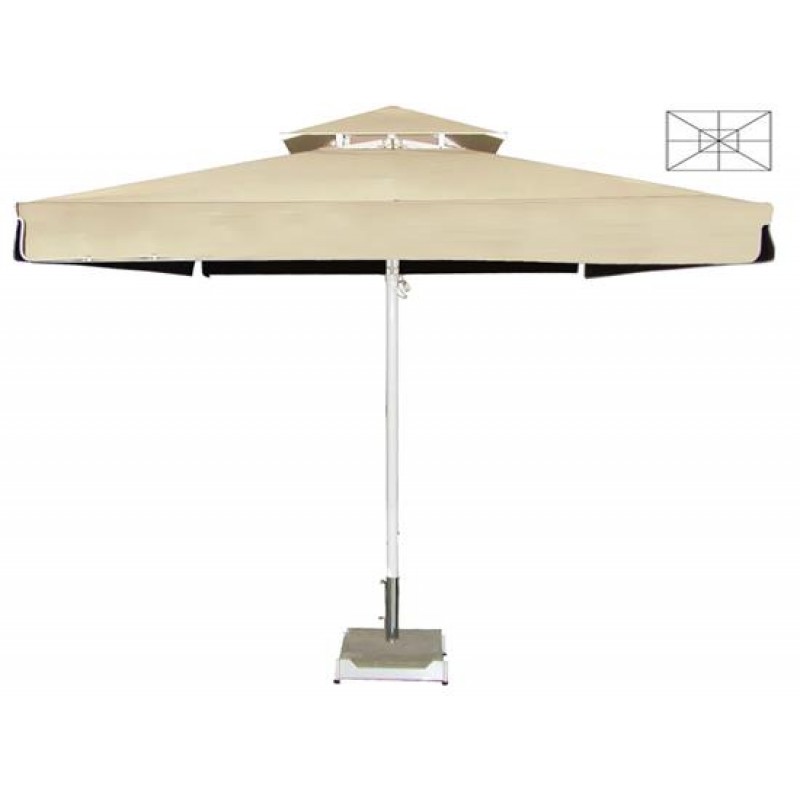 Ομπρέλα Δαπέδου RA3400 με Βολάν Παραλληλόγραμμη 4x3m Μπεζ