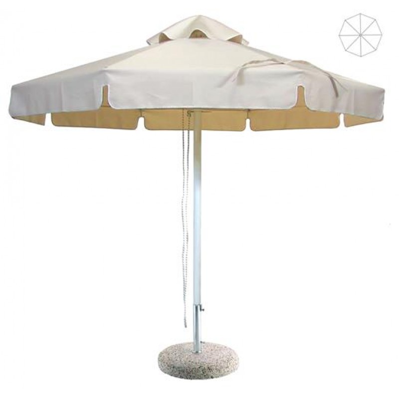 Επαγγελματική Ομπρέλα Δαπέδου Στρογγυλή Αλουμινίου R2000 Εκρού Φ3m