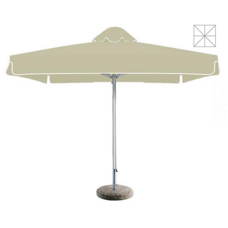 Επαγγελματική Ομπρέλα Δαπέδου Τετράγωνη Αλουμινίου R400 Μπεζ 3x3m