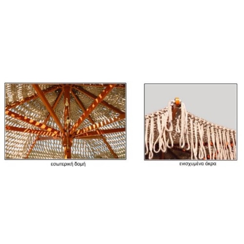 ΟΜΠΡΕΛΑ ΣΤΡΟΓΓΥΛΗ ΜΕ ΞΥΛΙΝΟ ΣΚΕΛΕΤΟ ΚΑΙ ΜΑΚΡΑΜΕ ΣΕ ΦΥΣΙΚΟ ΧΡΩΜΑ E5074 ΔΙΑΣΤΑΣΗ Φ2,50Μ