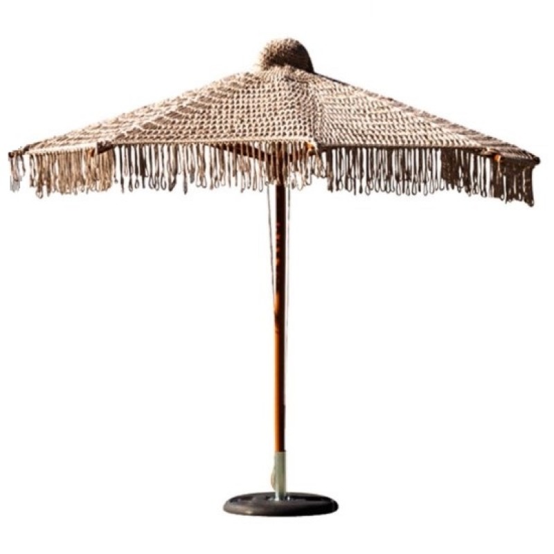 ΟΜΠΡΕΛΑ ΣΤΡΟΓΓΥΛΗ ΜΕ ΞΥΛΙΝΟ ΣΚΕΛΕΤΟ ΚΑΙ ΜΑΚΡΑΜΕ ΣΕ ΦΥΣΙΚΟ ΧΡΩΜΑ E5074 ΔΙΑΣΤΑΣΗ Φ2,50Μ