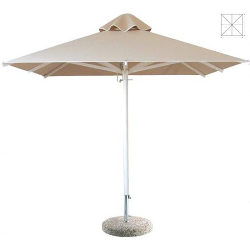 Επαγγελματική Ομπρέλα Δαπέδου Στρογγυλή Αλουμινίου RB42 Μπεζ Φ2,2m