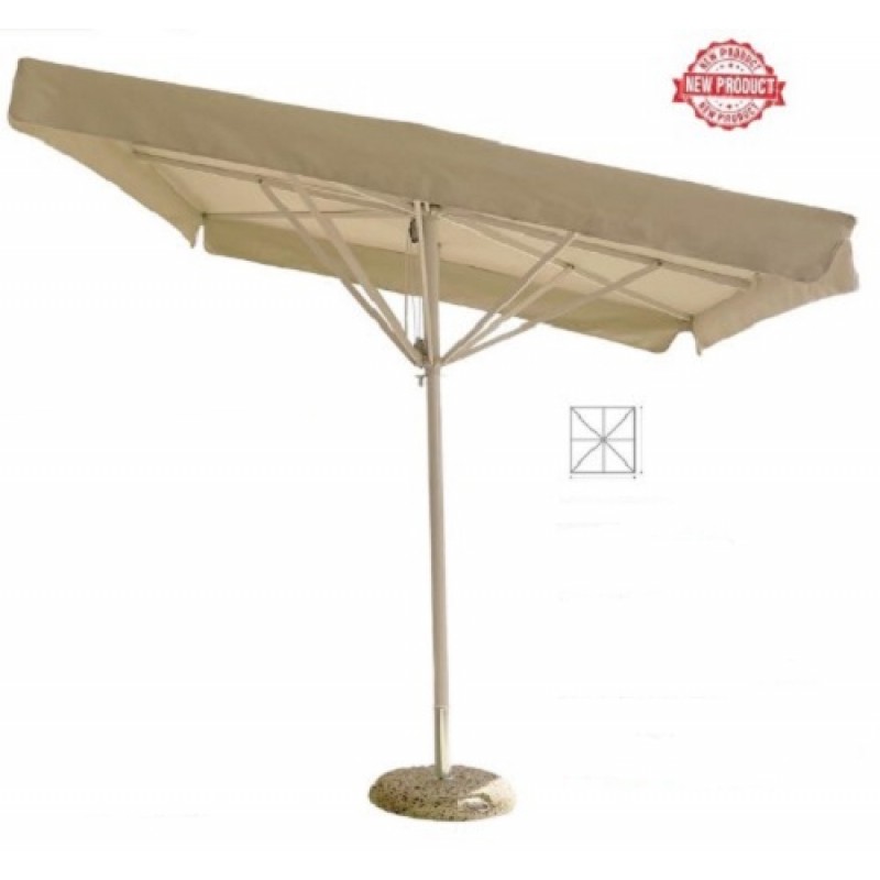 Ομπρέλα Δαπέδου Τετράγωνη Αλουμινίου RT300 με Βολάν 3Χ3m Εκρού