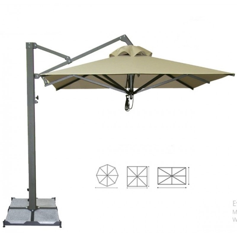 Ομπρέλα Δαπέδου Κρεμαστή Αλουμινίου RX42 Εκρού Τετράγωνη 2.2Χ2.2m