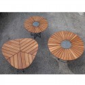 ΤΡΑΠΕΖΙ ΑΛΟΥΜΙΝΙΟΥ ΜΠΑΜΠΟΥ   LEAF TABLE   Aluminium, Natural Rattan / Bamboo / Cane  H:74,5 x W:146 x D:146 cm 