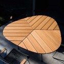 ΤΡΑΠΕΖΙ ΑΛΟΥΜΙΝΙΟΥ ΜΠΑΜΠΟΥ   LEAF TABLE   Aluminium, Natural Rattan / Bamboo / Cane  H:74,5 x W:146 x D:146 cm 