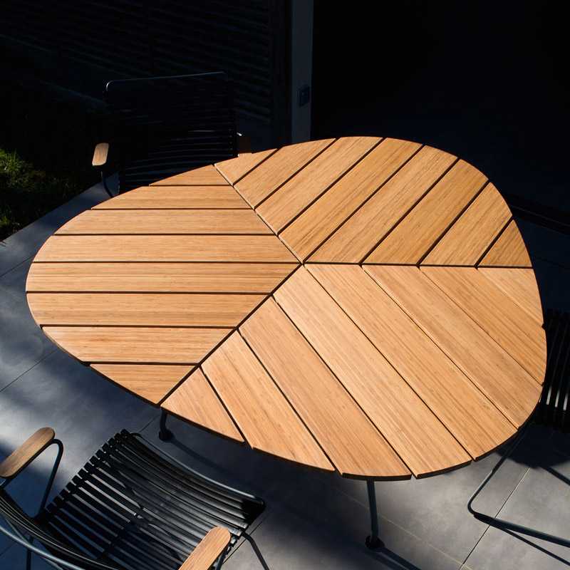 ΤΡΑΠΕΖΙ ΑΛΟΥΜΙΝΙΟΥ ΜΠΑΜΠΟΥ   LEAF TABLE   Aluminium, Natural Rattan / Bamboo / Cane  H:74,5 x W:146 x D:146 cm 