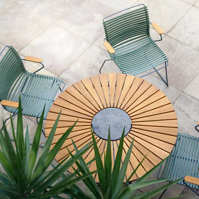 ΤΡΑΠΕΖΙ ΑΛΟΥΜΙΝΙΟΥ ΜΠΑΜΠΟΥ - CIRCLE 110 TABLE  H:74,5 x W:110 x D:110 cm
