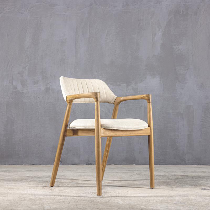 Πολυθρόνα ξυλινη GEORGIA QUILTED DINING ARMCHAIR 0020