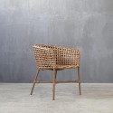 Πολυθρόνα ξύλινη  FLORA DINING ARMCHAIR ALUMINIUM 0026