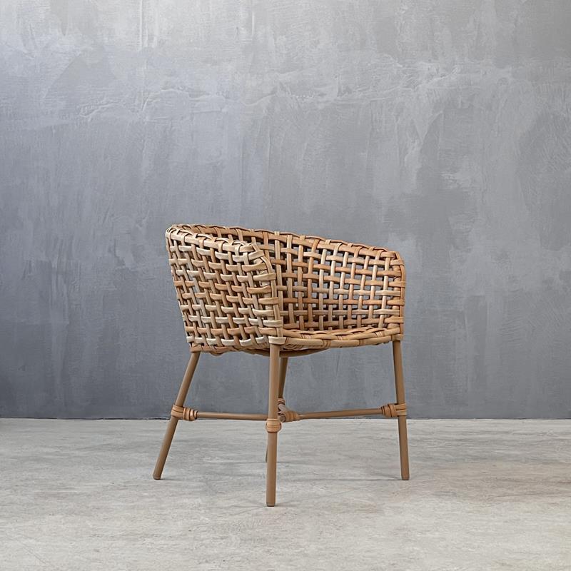 Πολυθρόνα ξύλινη  FLORA DINING ARMCHAIR ALUMINIUM 0026