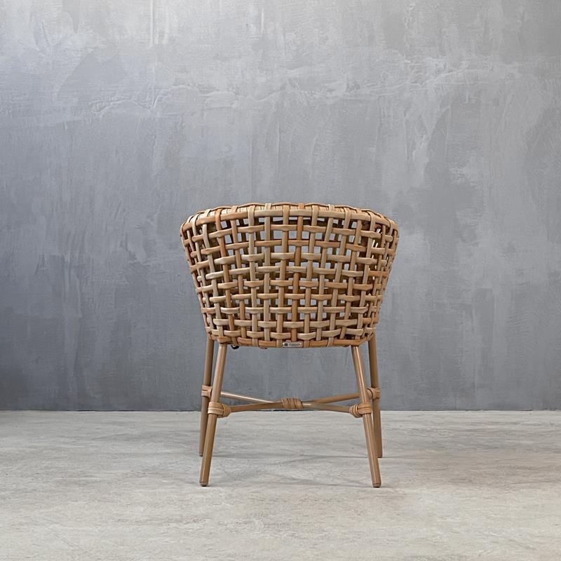 Πολυθρόνα ξύλινη  FLORA DINING ARMCHAIR ALUMINIUM 0026