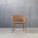 Πολυθρόνα ξύλινη  FLORA DINING ARMCHAIR ALUMINIUM 0026