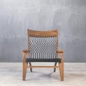 Πολυθρόνα ξύλινη ROZA ARMCHAIR TEAK BLACK ROPE 0065