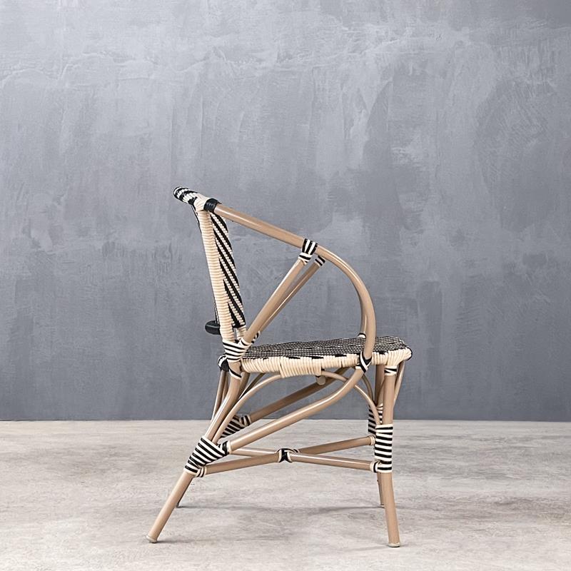 Πολυθρόνα Ξύλινη GENEVA DINING ARMCHAIR BEIGE / BLACK 0085