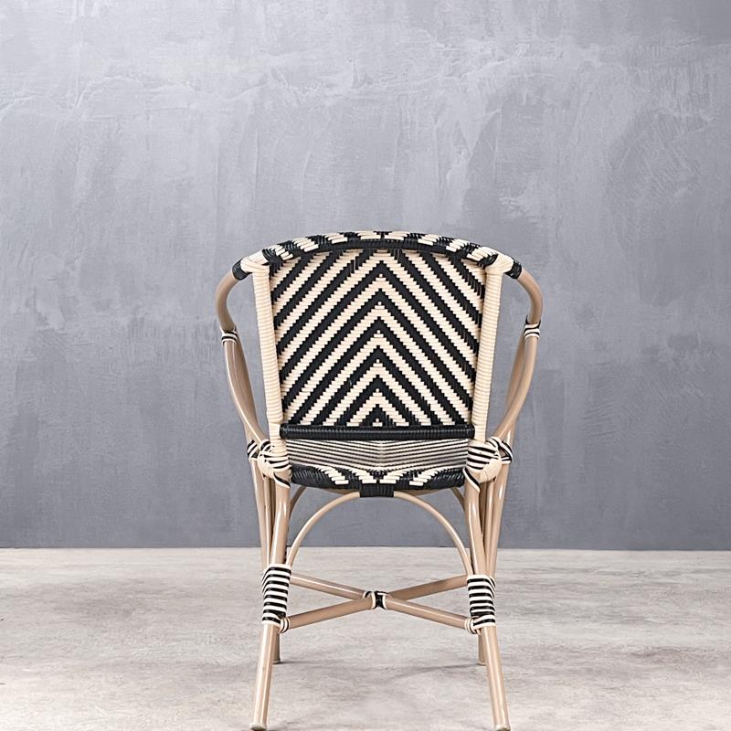 Πολυθρόνα Ξύλινη GENEVA DINING ARMCHAIR BEIGE / BLACK 0085