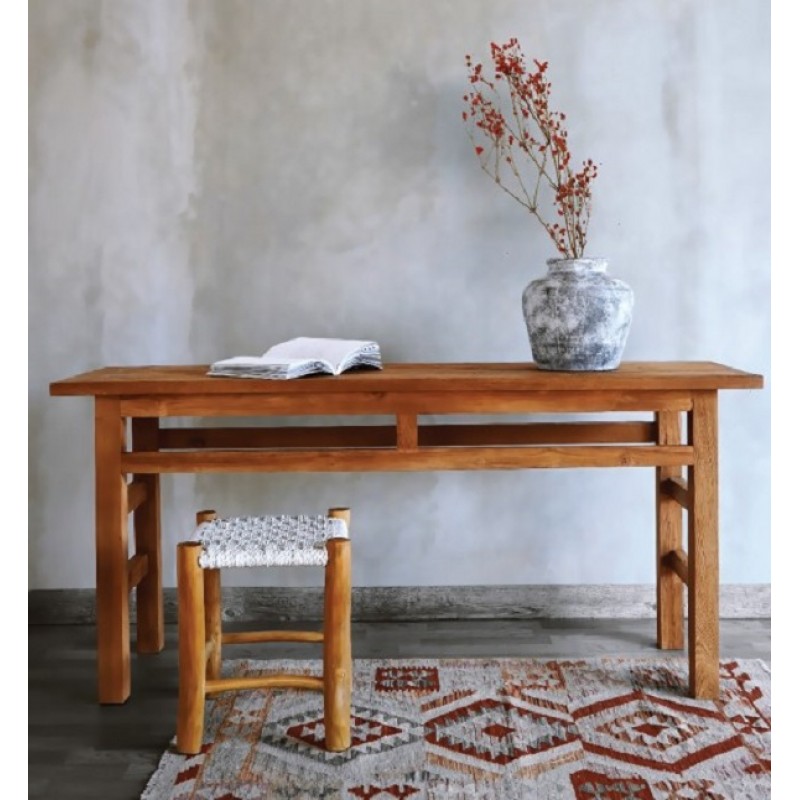 JKG 124617 ΚΟΝΣΟΛΑ JASON ΑΠΟ ΑΝΑΚΥΚΛΩΜΕΝΟ ΞΥΛΟ TEAK ΣΕ ΦΥΣΙΚΟ ΧΡΩΜΑ 170XX50X78H