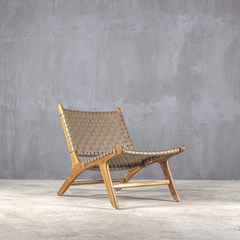 Καρέκλα ξύλινη STRAP OUTDOOR LOUNGE CHAIR 1500