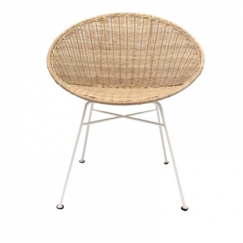 ΠΟΛΥΘΡΟΝΑ LULU ΝΑΤURΑL ΜΕ ΛΕΥΚΟ ΜΕΤΑΛΛΙΚΟ ΣΚΕΛΕΤΟ Μήκος: 68 cm, Πλάτος: 60 cm, Ύψος: 43/70 cm