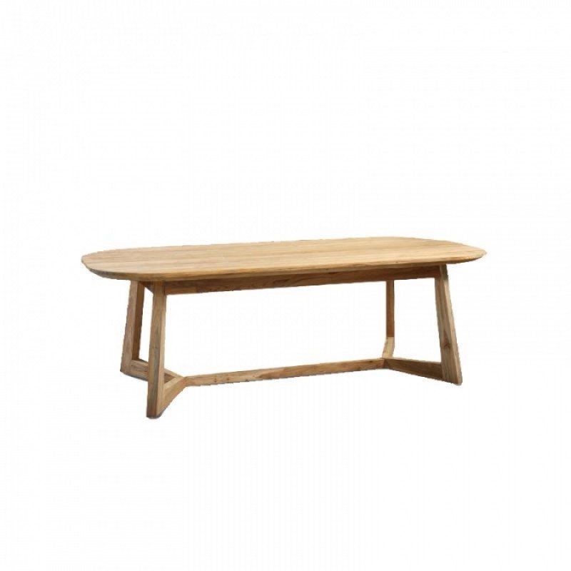 ΤΡΑΠΕΖΙ LΕΕ ΟVΑL RΕCLΑΙΜΕD ΤΕΑΚWΟΟD 220Χ110CΜ ΔΙΑΤΟΜΗΣ ΣΚΕΛ.8CΜ ΕΠΙΦ 4CΜ - ΚΩΔΙΚΟΣ 141675 