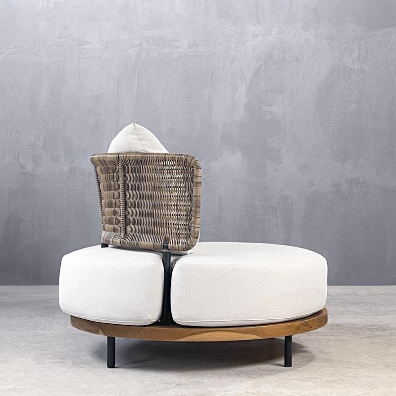 Πολυθρονα μεταλλικη με συνθετικό υφασμα  LETIZIA ARMCHAIR  -  90 × 90 × 65 cm (L x W x H)  