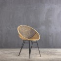 Πολυθρόνα μεταλλική με ρατταν φυσικο   SAKURA DINING CHAIR RATTAN NATURAL  - 657878   Size 63 × 65 × 88 cm (L x W x H)   