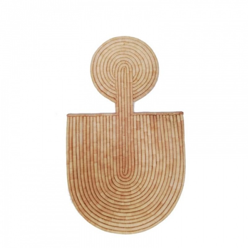 ΔΙΑΚΟΣΜΗΤΙΚΟ ΤΟΙΧΟΥ (ΥΛΙΚΟ RATTAN )  ΑΒSΤRΑCΤ ΜΑSΚ ΝΑΤURΑL 1 - Μήκος: 50 cm, Ύψος: 80 cm