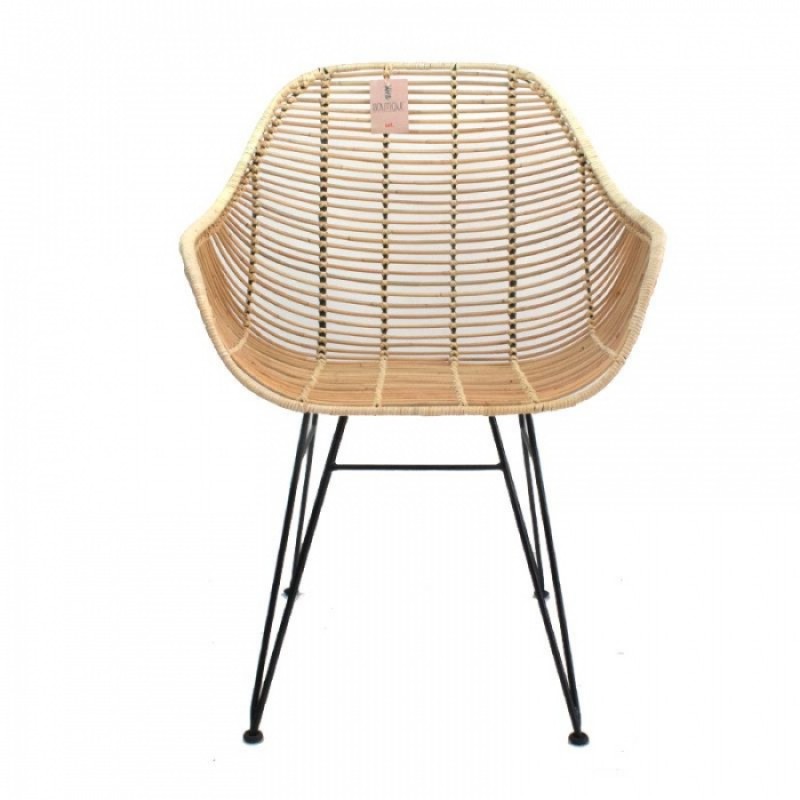 ΠΟΛΥΘΡΟΝΑ ΒUCΚΕΤ-VIGO RATTAN ΜΕ ΜΑΥΡΟ ΜΕΤΑΛΛΙΚΟ ΣΚΕΛΕΤΟ Μήκος: 65 cm, Πλάτος: 53 cm, Ύψος: 91 cm