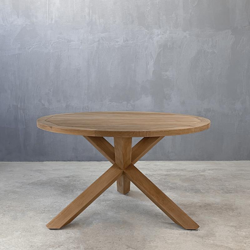 ΗΟΜΑΝS 130 DINING TABLE ΤΕΑΚ Size 130 × 130 × 75 cm (L x W x H) cod 4556
