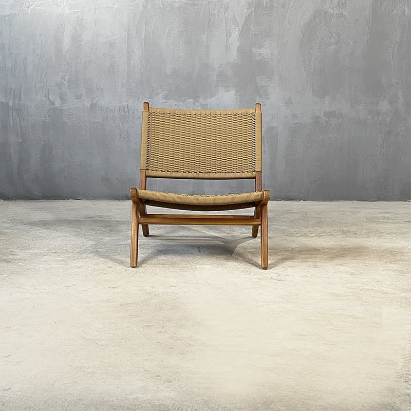 JAVA LOUNGE ARMCHAIR OLEFIN BEIGE - ΞΥΛΙΝΗ ΠΟΛΥΘΡΟΝΑ KΩΔ 5399S 77x66x77cm