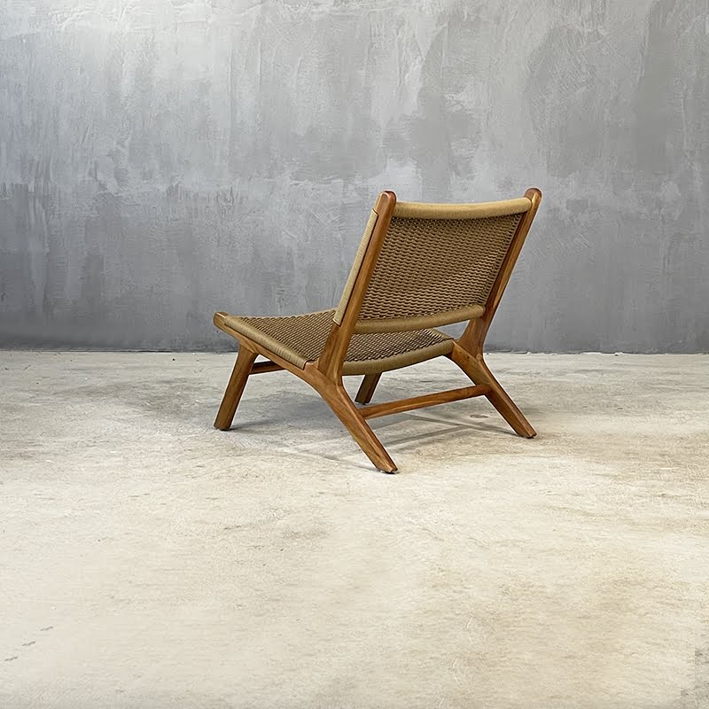 JAVA LOUNGE ARMCHAIR OLEFIN BEIGE - ΞΥΛΙΝΗ ΠΟΛΥΘΡΟΝΑ KΩΔ 5399S 77x66x77cm