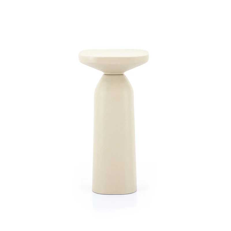 SQUAND SIDE TABLE SMALL BEIGE  - ΤΡΑΠΕΖΙ ΣΑΛΟΝΙΟΥ ΑΛΟΥΜΙΝΙΟΥ ΜΠΕΖ   Size 27x27x54 cm/base dia.18  