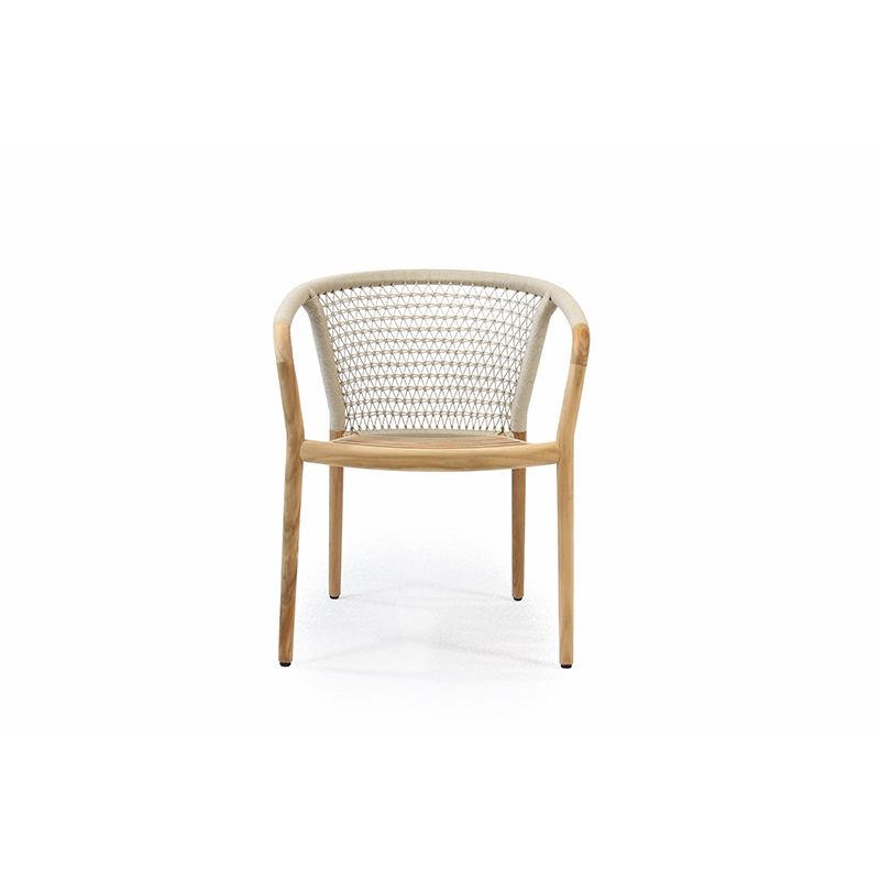 THE RHODE DINING ARMCHAIR OLEFIN TEAK - ΠΟΛΥΘΡΟΝΑ ΞΥΛΙΝΗ ΚΩΔ 6824S - 62×60x76cm