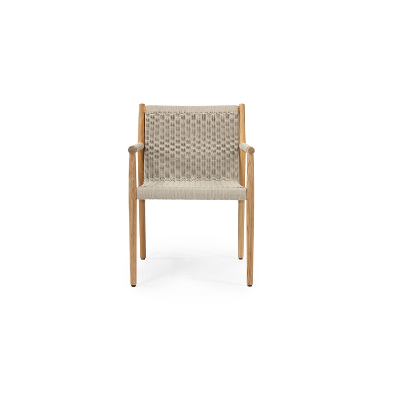 THE JERSEY DINING ARMCHAIR OLEFIN TEAK - ΠΟΛΥΘΡΟΝΑ ΞΥΛΙΝΗ ΚΩΔ 6826S - 62×56x83cm
