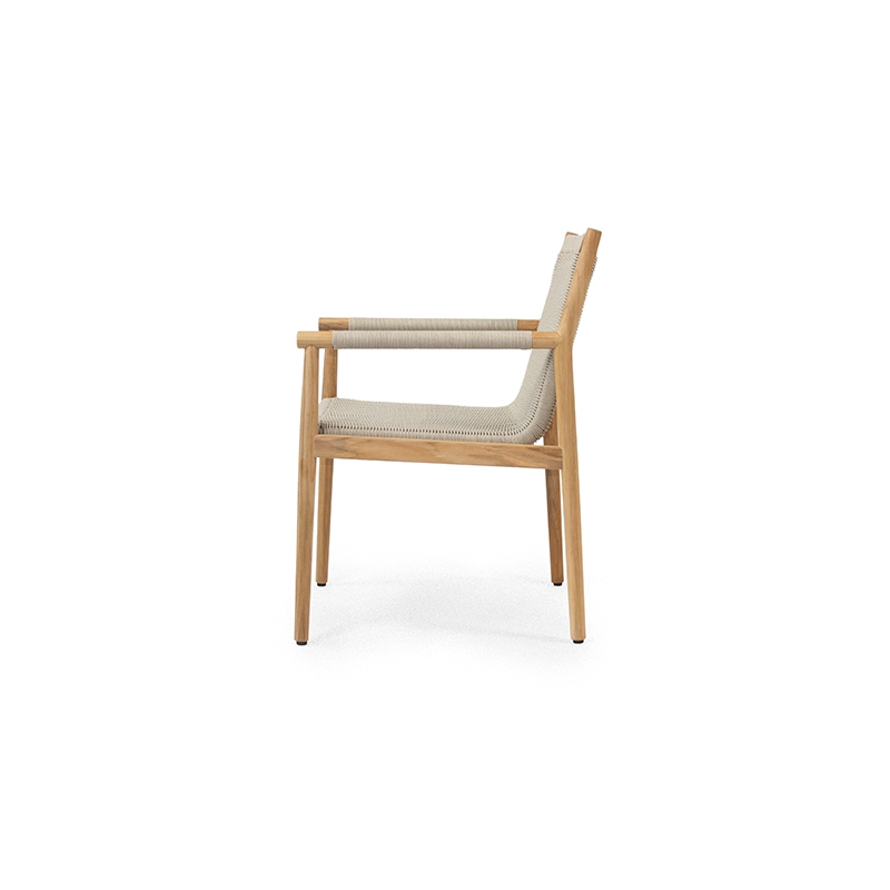THE JERSEY DINING ARMCHAIR OLEFIN TEAK - ΠΟΛΥΘΡΟΝΑ ΞΥΛΙΝΗ ΚΩΔ 6826S - 62×56x83cm
