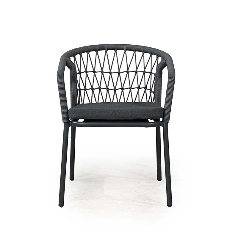 THE PYRGI OUTDOOR DINING ARMCHAIR - ΠΟΛΥΘΡΟΝΑ ΑΛΟΥΜΙΝΙΟΥ ΜΕ ΣΧΟΙΝΙ ΚΩΔ 6830S - 57×61x77cm