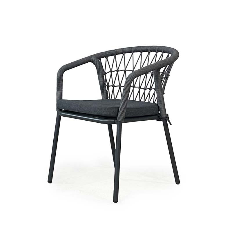 THE PYRGI OUTDOOR DINING ARMCHAIR - ΠΟΛΥΘΡΟΝΑ ΑΛΟΥΜΙΝΙΟΥ ΜΕ ΣΧΟΙΝΙ ΚΩΔ 6830S - 57×61x77cm
