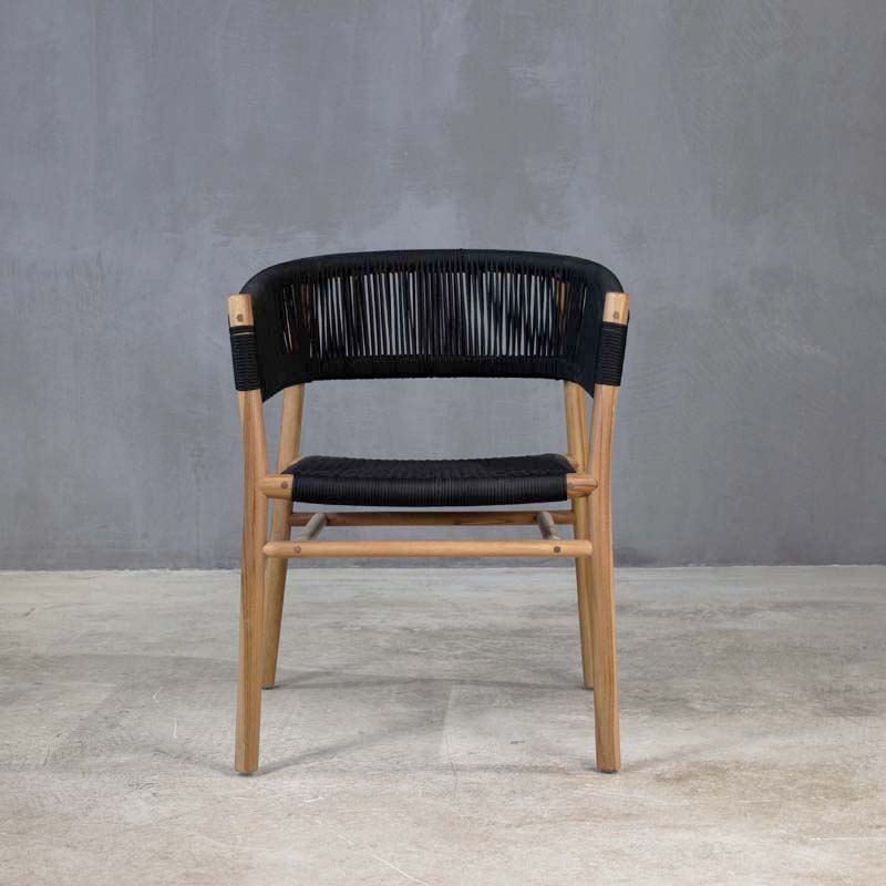 ARMCHAIR LAVINA TEAK ROPE INDOOR - ΠΟΛΥΘΡΟΝΑ ΞΥΛΙΝΗ ΜΕ ΣΧΟΙΝΙ ΚΩΔ 6844S 60x58x74cm