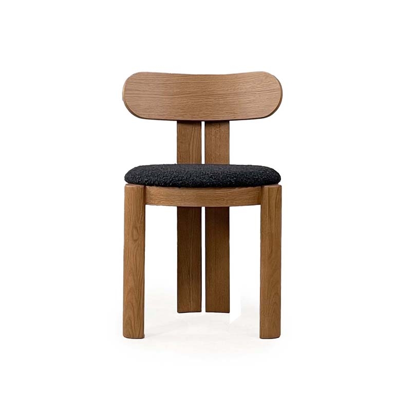 THE HUMANOID II DINING CHAIR - ΚΑΡΕΚΛΑ ΞΥΛΙΝΗ ΜΕ ΜΠΟΥΚΛΕ ΥΦΑΣΜΑ ΚΩΔ 6850S 50x50x75cm