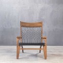 ROSA ARMCHAIR TEAK BLACK ROPE - ΚΑΡΕΚΛΑ ΞΥΛΙΝΗ ΜΕ ΣΧΟΙΝΙ ΚΩΔ 6856S 65x76x90cm