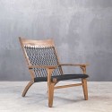 ROSA ARMCHAIR TEAK BLACK ROPE - ΚΑΡΕΚΛΑ ΞΥΛΙΝΗ ΜΕ ΣΧΟΙΝΙ ΚΩΔ 6856S 65x76x90cm