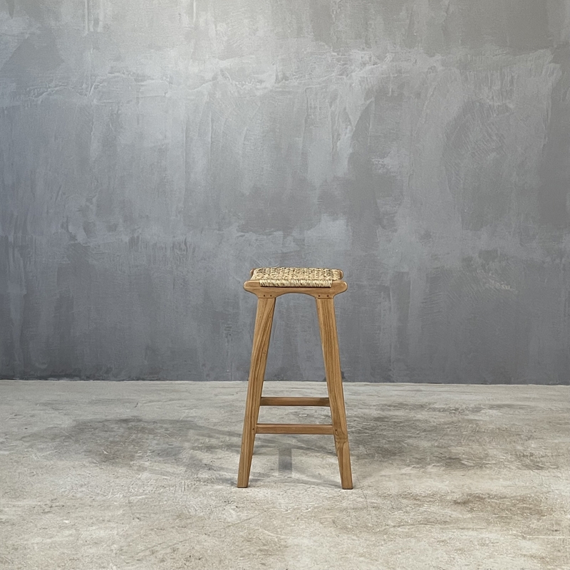 RULIS STOOL TEAK WOOD - ΣΚΑΜΠΩ ΞΥΛΙΝΟ ΚΩΔ 6866S -  34x40x68cm