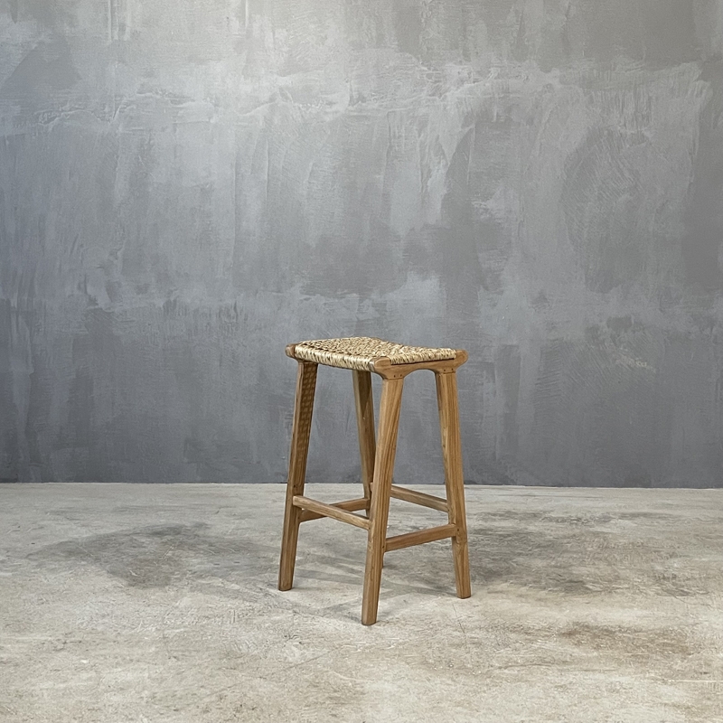 RULIS STOOL TEAK WOOD - ΣΚΑΜΠΩ ΞΥΛΙΝΟ ΚΩΔ 6866S -  34x40x68cm
