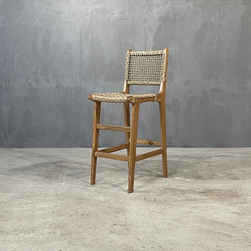 RULIS STOOL WITH BACK - ΣΚΑΜΠΩ ΞΥΛΙΝΟ ΜΕ ΠΛΑΤΗ ΚΩΔ 6868S - 40x50x102cm