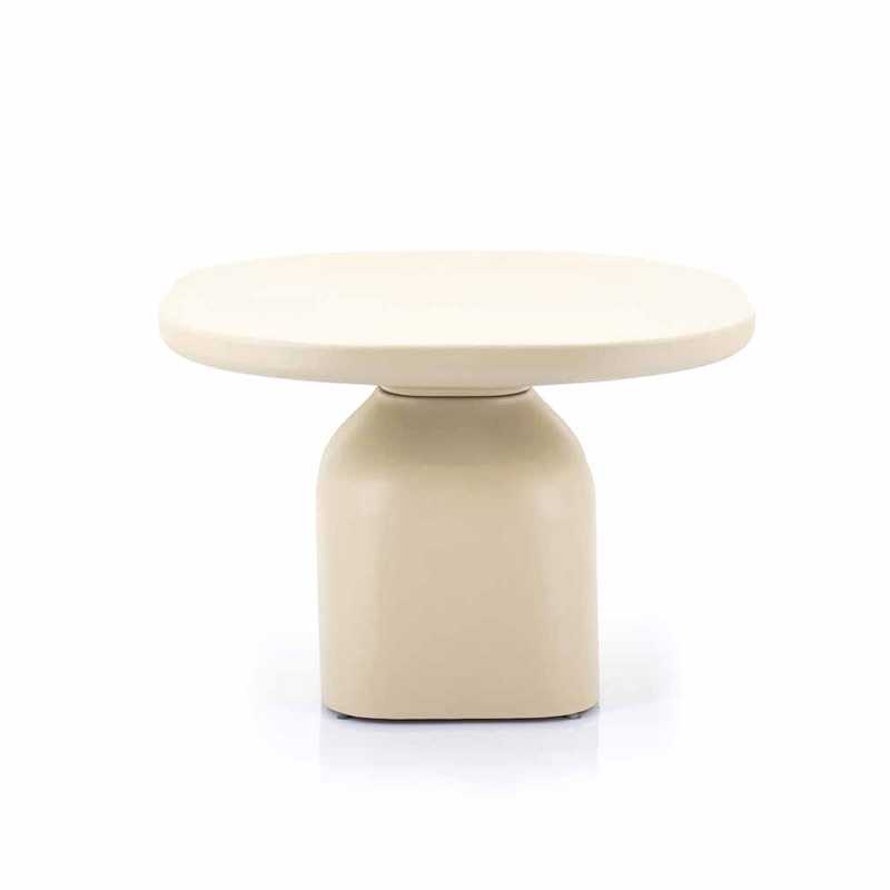 SQUΑΝD COFFEE TABLE BEIGE LΑRGΕ   ΤΡΑΠΕΖΙ ΣΑΛΟΝΙΟΥ ΑΛΟΥΜΙΝΙΟΥ ΜΠΕΖ 60 × 60 × 41 cm (L x W x H)