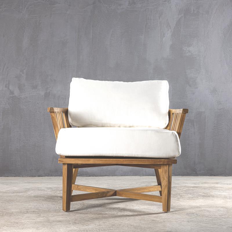 Πολυθρόνα ξύλινη  VARIANCE TEAK LOUNGE ARMCHAIR   80 × 80 × 70 cm (L x W x H)  με μαξιλαρια
