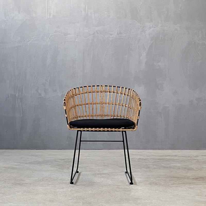 ΤΟΚΥΟ DINING ARMCHAIR RATTAN   52 × 60 × 80 cm (L x W x H)   Iron, Natural Rattan / Bamboo / Cane